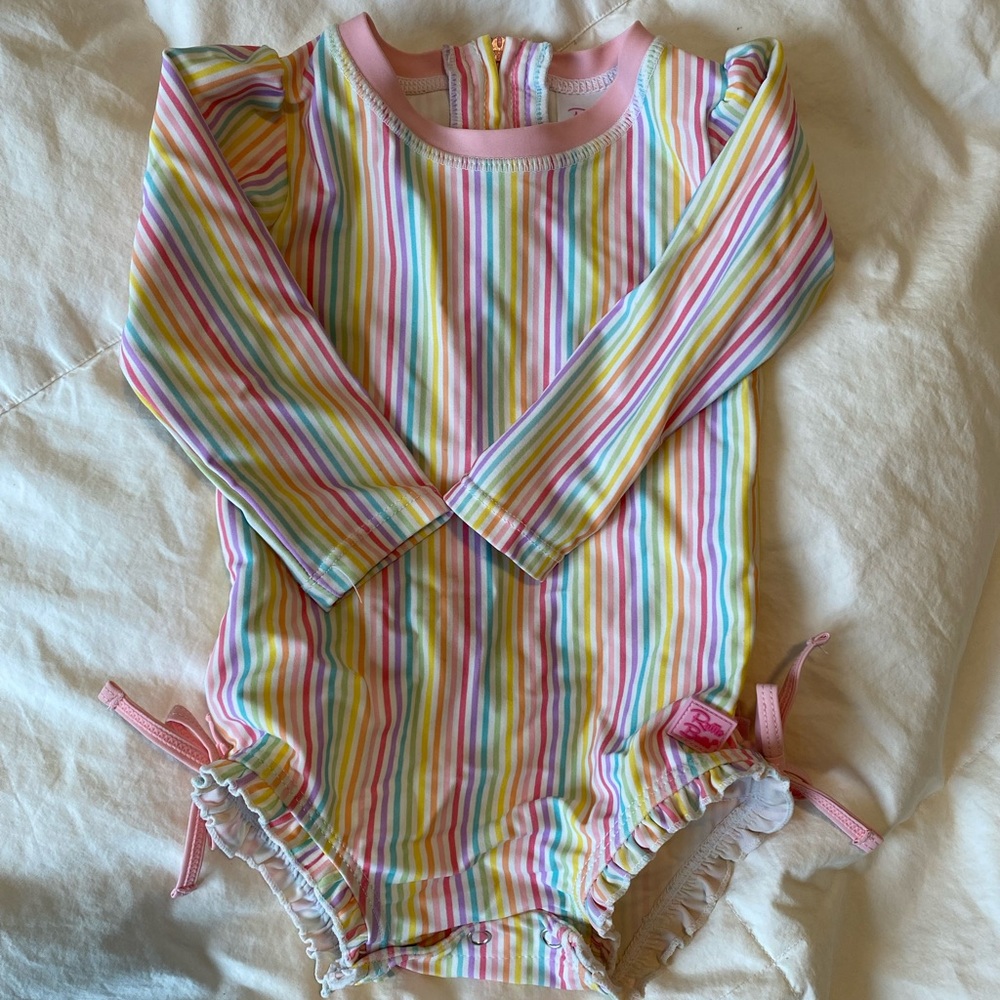 Rufflebutts Colorful Striped swimsuit